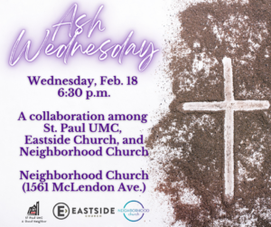 Ash Wednesday Feb. 18 2026 Neighborhood Church